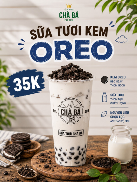 Sữa tươi kem Oreo